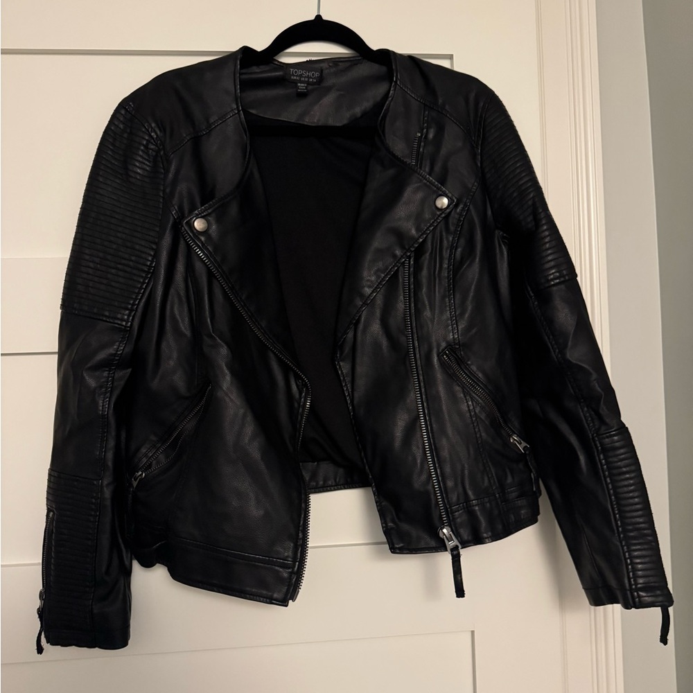 Topshop Classic Black Leather Jacket